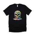 thumbnail image 4 of Colorful Neon Melting Skull Shirt for Men Vibrant Dripping Skeleton Adult Graphic Tee Black Shirt Adult Small, 4 of 5