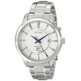 thumbnail image 1 of Seiko Men's SUN037 Core White Dial Stainless Steel GMT Kinetic Watch, 1 of 2