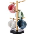 thumbnail image 2 of Wisuce Bamboo Mug Holder Tree, Thicker Base Coffee Cup Holder Stand for Counter, Mug Rack with 6 Hooks, 2 of 4