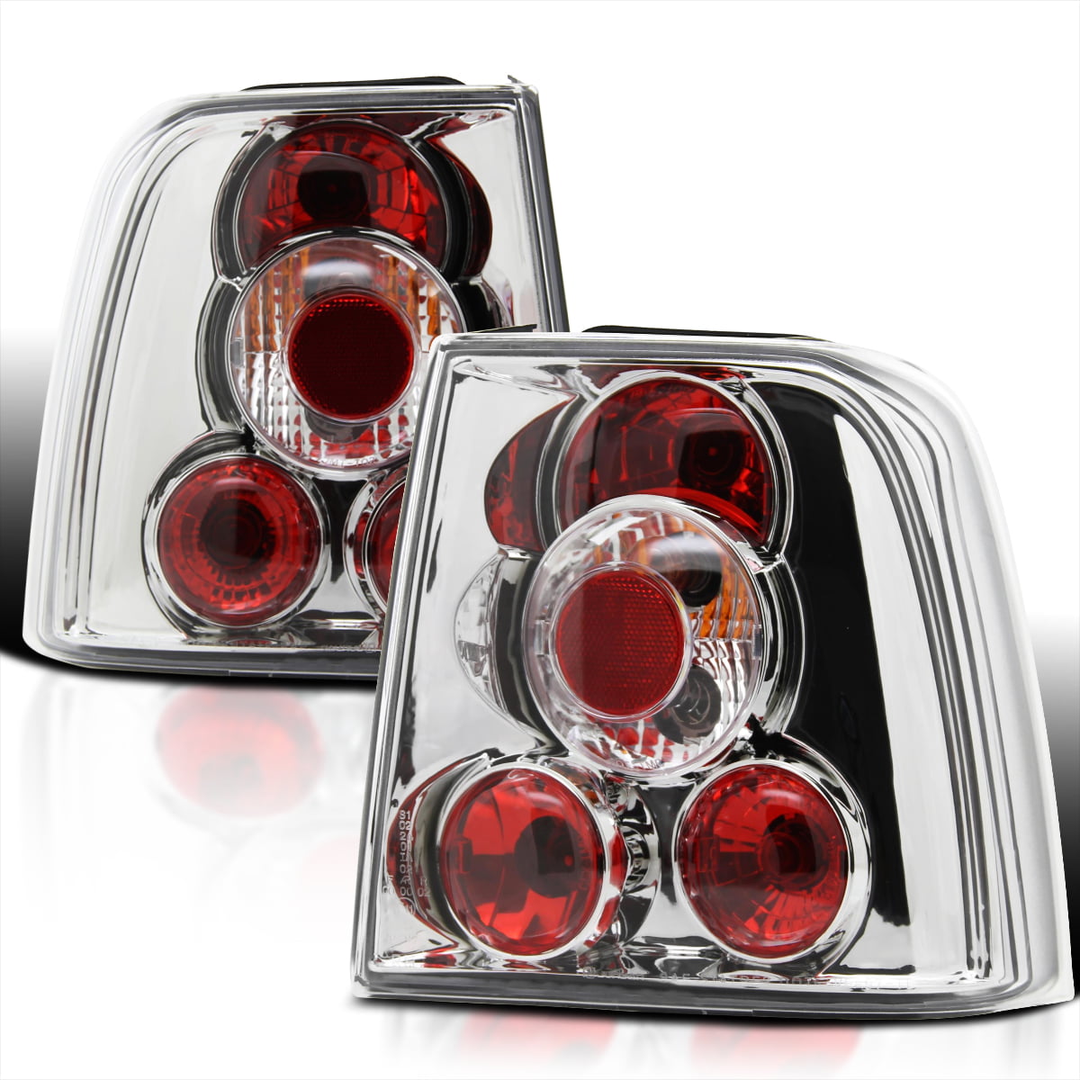 Right Pair Spec-D Tuning Tail Lights Black for 1997-2000 Volkswagen Passat 4Dr Taillights Assembly Left 