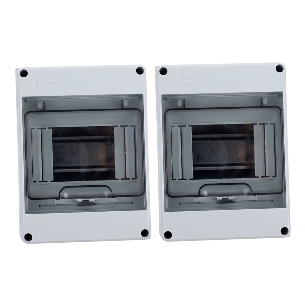 OULII 2Pcs White Weatherproof Electrical Box Small Breaker Box with Clear Window for Monitoring