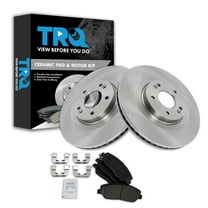 TRQ Front Brake Pad & Rotor Kit Brake Pads Brake Rotor Ceramic Fits Select 2013-2016 Hyundai Santa Fe