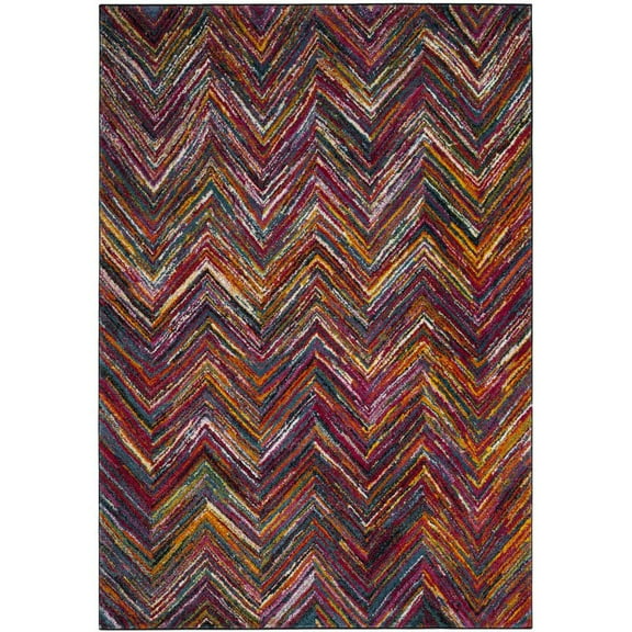 SAFAVIEH Aruba Bernadine Chevron Area Rug, Multi, 5'3" x 7'6"