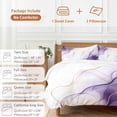 thumbnail image 6 of 3 Piece Marble Purple Duvet Cover Set Queen Size,Microfiber Comforter/Quilt Cover with Corner Ties and 2 Pillowcases,Gold White Modern Gradient Ocean Ripple All Season Bedding with Zipper Closure, 6 of 8