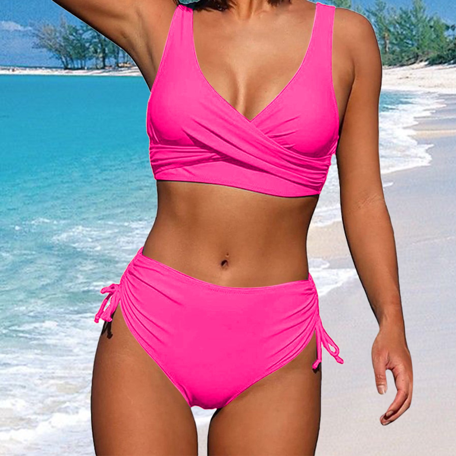 Vedolay Swimsuit Women Two Piece Women's Triangle Bikini Floral String