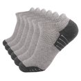 thumbnail image 1 of Calcetines Prolriy para hombre, bajos, con amortiguación, para correr, corte atlético, transpirables, 6 pares, calcetines tobilleros para hombre y mujer, calcetines deportivos para hombre, gris,, 1 of 4