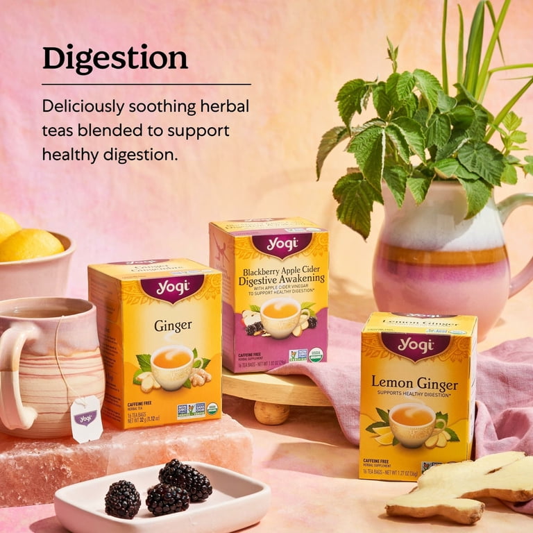 Yogi Stomach Ease Herbal Tea, 4 Pack, Organic Non-GMO - Walmart.com
