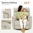 thumbnail image 5 of MCombo 23.3'' Wide Seat Power Swivel Glider Recliner Chair with Adjustable Headrest, Nightlight for Nursery Living Room Bedroom, Fabric (Beige), 5 of 10