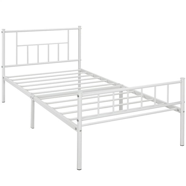 Yaheetech Twin Size Platform Metal Bed Frame with Headboard and Footboard/Mattress Foundation