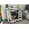 thumbnail image 2 of Nera Collection 36'' Gray Bathroom Vanity with Quartz Countertop and Sink, 2 of 10