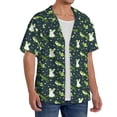 thumbnail image 2 of Daiia Green Frogs Men's Linen Shirts Short Sleeve Casual Shirts Button Down Shirt for Men Beach Summer Wedding Shirt-XX-Large, 2 of 6