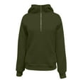 thumbnail image 5 of GigrtiJin Women's Half Zipper Hooded Sweatshirt Long Sleeve Loose Casual Fashion Solid Color Pullover Sweatshirts, 5 of 7