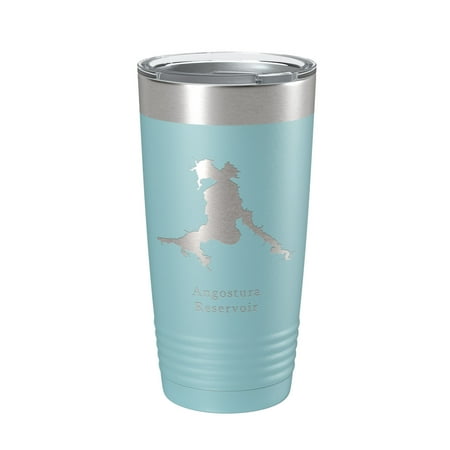 

Angostura Reservoir Tumbler Lake Map Travel Mug Insulated Laser Engraved Coffee Cup South Dakota 20 oz Light Blue