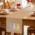 thumbnail image 5 of Khaki Easter Table Runner 120 Inches Long Farmhouse Dress Scarves, Pink Yellow Blue Bunny Plaid Vintage Rustic Dining Tablerunner for Coffee Table/Kitchen Island/Party Décor, 13" x 120", 5 of 8