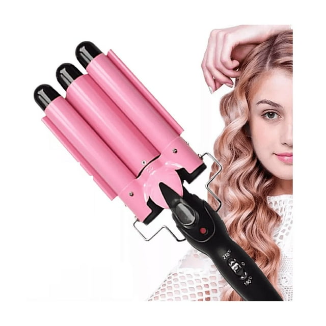 Rizador De Pelo Triple Tubo Rosa Barbi con Nero