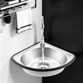 thumbnail image 2 of Single Triangle Wash Basin Corner Sink, Mini Bar Sink in Stainless Steel with Faucet, 2 of 5