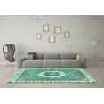 thumbnail image 3 of Ahgly Company Indoor Rectangle Abstract Turquoise Blue Modern Area Rugs, 2' x 5', 3 of 4