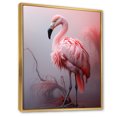 thumbnail image 2 of Designart "Minimalist Flamingo Portrait" Animals Floater Framed Wall Art Print, 2 of 7