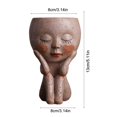 thumbnail image 3 of Jouet Gris Bleu Fait Main Vase en Résine Style Nordique Fleurs Succulentes Pot Ornements, 3 of 7