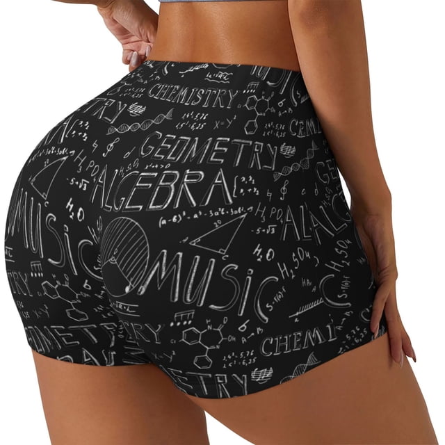 Fotbe Black Scientific Shorts Sin Costuras – Shorts Deportivos de Cintura Alta para Mujer, Elásticos para Gimnasio, Yoga, Running o Ciclismo-XX-Large