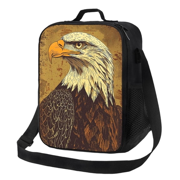 Vintag Eagle Lunch Bag Reusable Lunch Box Insulated Tote Bag with Adjustable Shoulder Strap