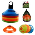 thumbnail image 1 of 50 conos de disco para fútbol con bolsa de transporte y soporte para entrenamiento de fútbol, marcadores de cono para campos deportivos, 1 of 15