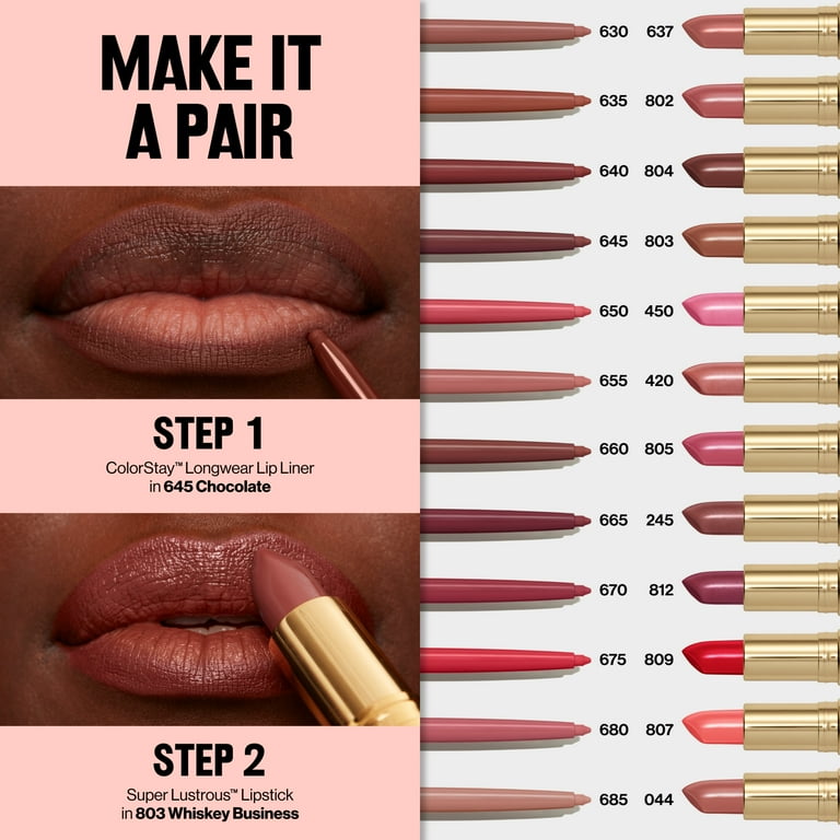 リップ 3 pack) Revlon ColorStay Longwear Lip Liner Pencil, 660 Mauve