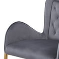 thumbnail image 4 of GDF Studio Modern Velvet Tufted Counter-Height Bar Stools with Golden Metal Frame, Set of 2, Gray, 4 of 7