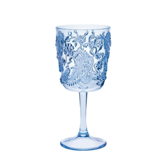 Paisley Plastic Wine Glasses Set of 4 (13oz), BPA Free Acrylic Wine Glass Set, Unbreakable Red Wine Glasses, White Wine Glasses