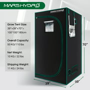 39"x39"x70" Indoor Grow Room Tent Hydroponic Grow System Seedling Germination Plant Growing Garden Greenhouse Non Toxic Home Box Cabinet Hut 100% Reflective Mylar Durable Oxford Canvas Mars Hydro