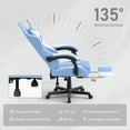 thumbnail image 4 of Wasait Gaming Chair with Footrest Adjustable Height Office Chair Ergonomic Computer Chair with Massage Lumbar Support Bunny Ears Video Gamer Chair for Adults,Light Blue, 4 of 7
