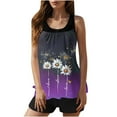 thumbnail image 2 of Gamivast Two Piece Swimsuit for Women Tankini Flowy Floral Graphic Tummy Control Flowy Swimwear Comfy Bathing Suits Swim Tank Top with Athletic Shorts, 2 of 6
