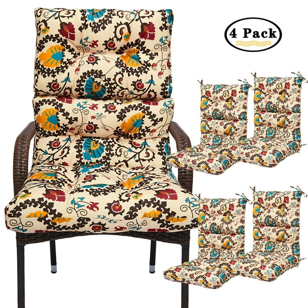 NK 14 Packs Retro Floral Printed Rocking Chair Cushions with Securing