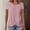 Pinks, variant on Tsesme Women's V-Neck Eyelet Tops Fashion Irregular Ruffle Hem Short Sleeve Shirt Summer Casual Loose T-Shirts