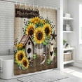 thumbnail image 5 of Farmhouse Sunflowers Shower Curtain, Waterproof Shower Curtains for Bathroom, Western Star Country Bird Pine Cone Washable Fabric Bathtub Curtain Set Bath Decor with 12 Hooks Extra Long 72"x96", 5 of 6