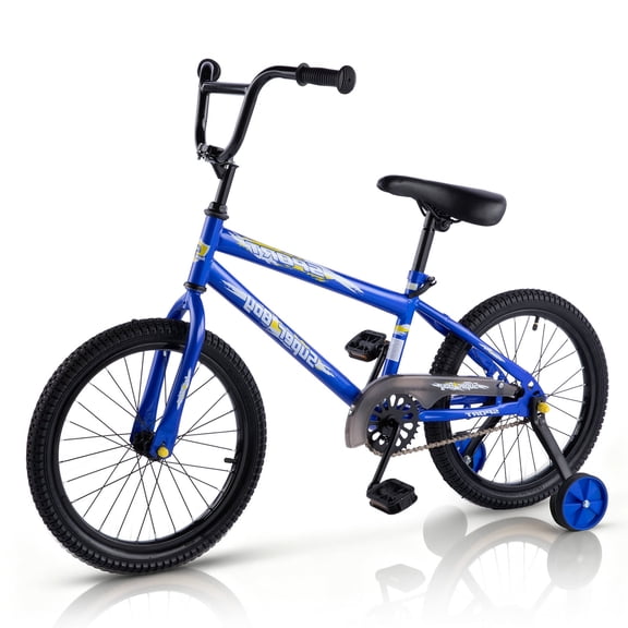 Redsmile 18" Kids Bike with Training Wheels, Boys & Girls Bicycle, Ages 3-8, Blue