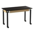 thumbnail image 2 of National Public Seating PSLT2448AH-10-C 24 x 48 in. Height Adjustable Science Lab Table with Black Caster Legs, Phenolic Top - Black, 2 of 4