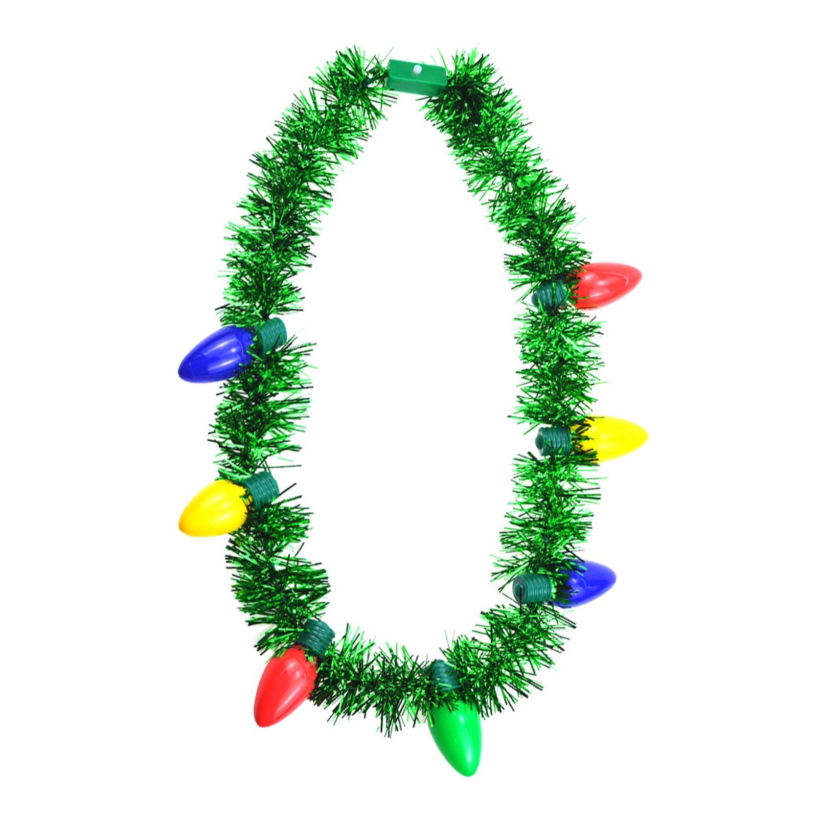 Hapeisy Christmas Tinsel Lights Garland Necklaces Colorful LED Bulbs