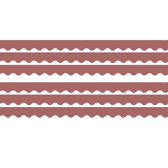 Teacher Created Resources Deep Rose Scalloped Border Trim, 35 Feet Per Pack, 6 Packs