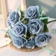 thumbnail image 4 of 2X Flores de Rosas Azules Artificiales Ramo de Flores de Seda Flores Artificiales DecoracióN del JardíN del Hogar Rosas de Boda Azul, 4 of 4
