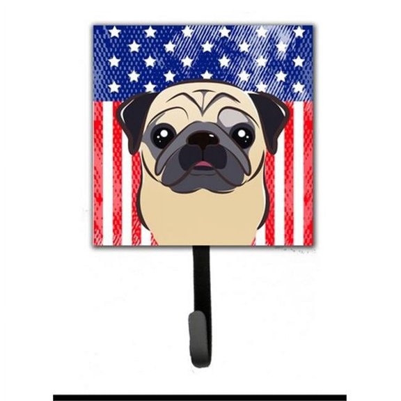 Carolines Treasures BB2192SH4 American Flag & Fawn Pug Leash or Key Holder