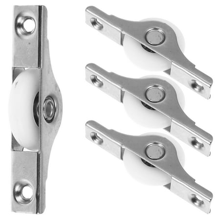 Sliding Window Door Wheels Roller Rollers Wardrobe Pulley Rails for Shades Metal 4 Pcs