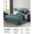 thumbnail image 7 of Lanco Jacquard 7 Piece Comforter Set, Jacquard, Blue, Queen, Geometric, 100% Polyester & Fill, 7 of 7