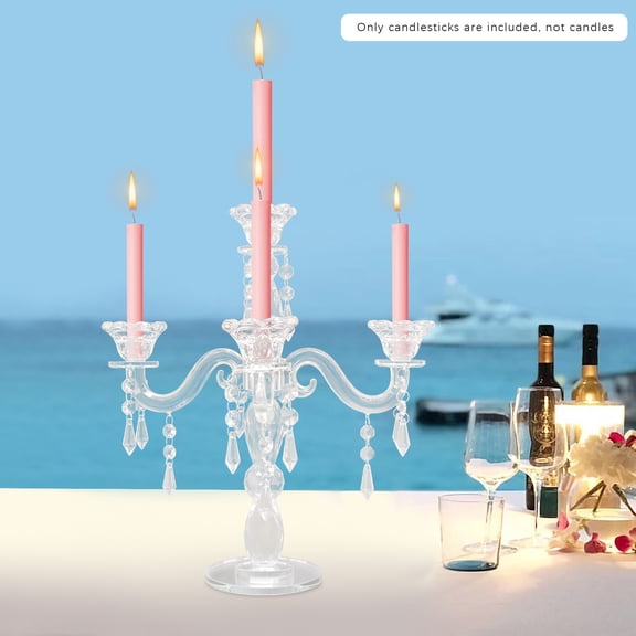 5 Arm Crystal Candle Centerpieces Crystal Candle Holder W/5 Heads Candle Holder