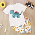 thumbnail image 2 of Baby Boy Outfit Toddler Boys Sets Kids Summer Cartoon Prints Short-sleeved Sports 3 6 12 18 24 Months 3T Shirt Shorts Set and Jogger 2-Piece, 2 of 5