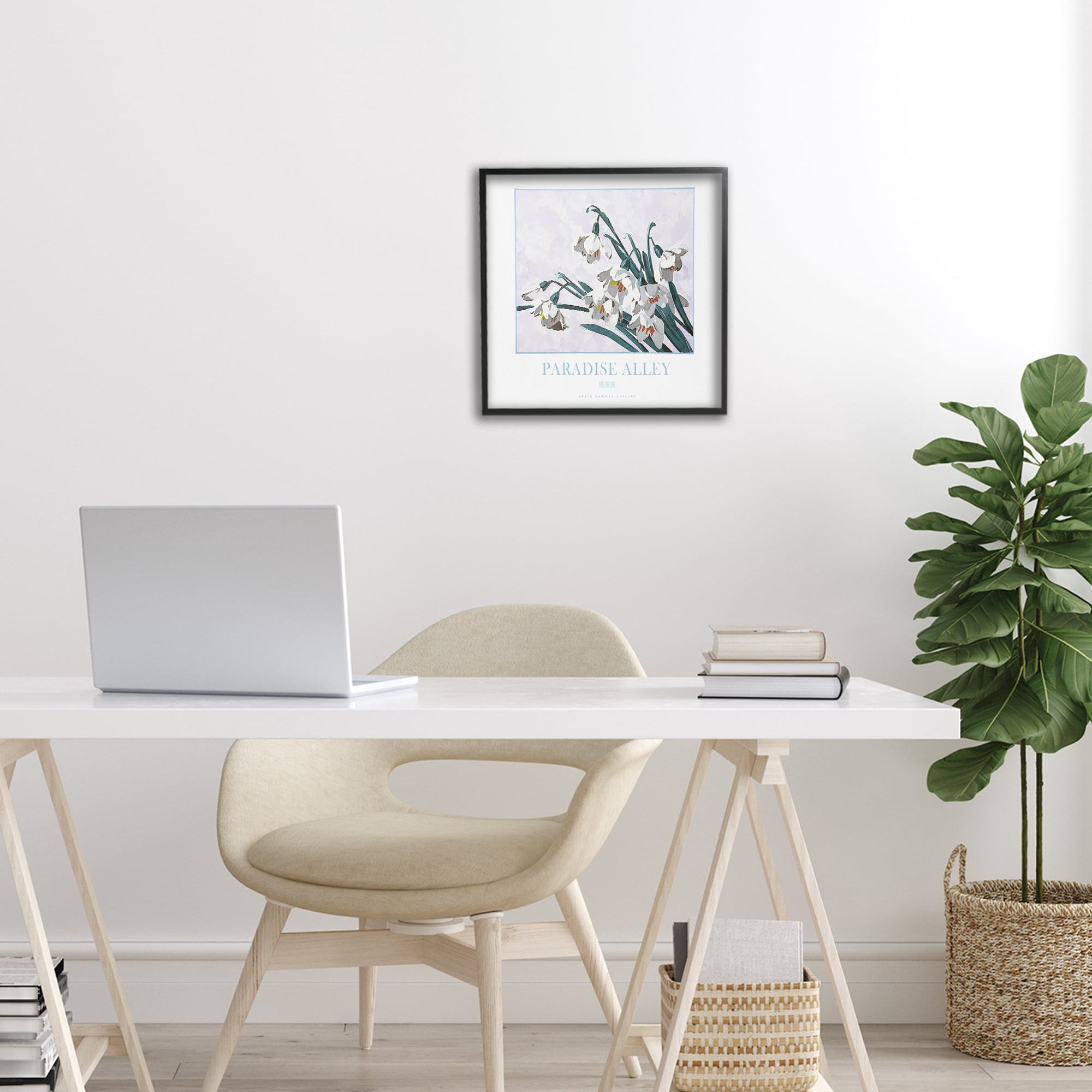 Stupell Industries Paradise Alley White Spring Blooms Black Framed Giclee Art, design by Jadei Graphics