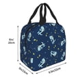 thumbnail image 2 of Yiaed Space Dinosaur Print Insulated Lunch Bag Reusable Cute Tote Lunch Box, Leakproof Cooler Lunch Bags for Work Office Travel School Picnic, 2 of 5