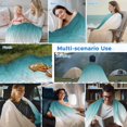 thumbnail image 5 of Teal Beige Ombre Cream Cooling Blanket,Lightweight Summer Throw Blanket with Double Sided Cold Effect,Modern Turquoise Abstract Art Aesthetics Picnic Blankets Bed Sheet for Hot Sleepers 40"x60", 5 of 8