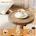thumbnail image 2 of Finew Solid Wood Drink Table, Rubber Wood‌ Small Round Side Table for Small Spaces, Martini Tables, Pedestal End Tables for Living Room, Bedroom, Corners, and Office (Brown, 9.4 inch), 2 of 8