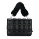 thumbnail image 2 of Bolso bandolera con entramado de PU para mujer, bolso de mano de color sólido con correa de felpa (negro) Tmvgtek Para estrenar, 2 of 9